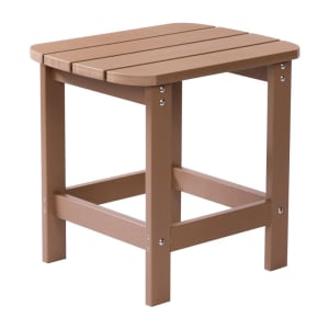 916-JJT14001BRGG Rectangular Adirondack Side Table - 18 3/4" x 15", Poly Resin, Cedar