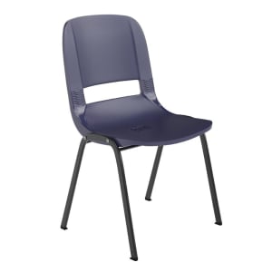 916-RUT16PDRNAVYGG Stacking Student Shell Chair - Navy Plastic Seat, Black Metal