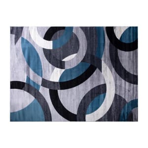 916-YKF968BD9826810 Olefin Fiber Floor Mat, Stain Resistant - 8' x 10', Blue/Gray