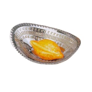 969-9325 Oval Bread Tray - 10" x 7", Stainless, Mirror Finish