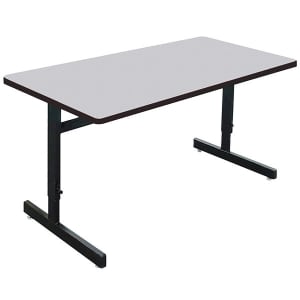 Correll AM6066-HOR-15 Horseshoe Shaped Height Adjustable Heavy Duty Legs  Econoline Activity Table, 60 x 66, Gray