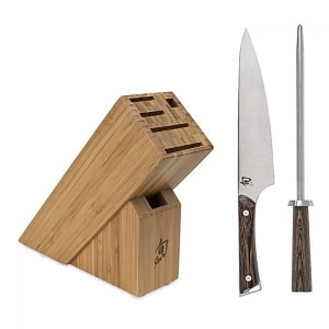 194-SWTS2200K 3 Piece Kanso Knife Set w/ Bamboo Block