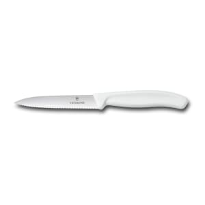 037-67737 Wavy Paring Knife w/ 4" Blade, White Polypropylene Handle