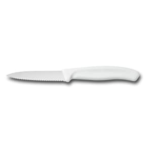 037-67637 Wavy Paring Knife w/ 3 1/4" Blade, White Polypropylene Handle