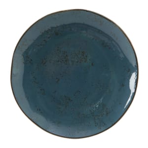 424-GGE008 11 5/8" Round Artisan Geode Plate - Porcelain, Azure