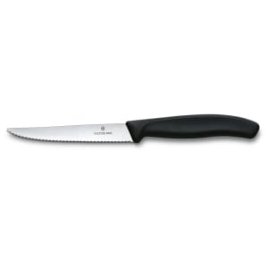 037-6723320 Serrated Steak Knife w/ 4 1/2" Blade, Black Polypropylene Handle