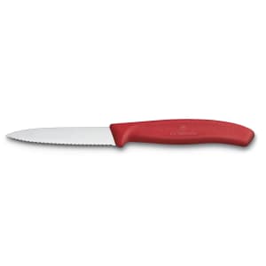 037-67631 Wavy Paring Knife w/ 3 1/4" Blade, Red Polypropylene Handle