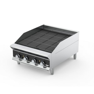 175-CBGHD18 18" Heavy-Duty Gas Charbroiler w/ Reversible Grill Plates - Stainless Steel, Convertible