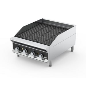 175-CBGHD48 48" Heavy-Duty Gas Charbroiler w/Reversible Grill Plates - Stainless Steel, Conv...