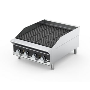 175-CBGHD60 60" Heavy-Duty Gas Charbroiler w/ Reversible Grill Plates - Stainless Steel, Con...