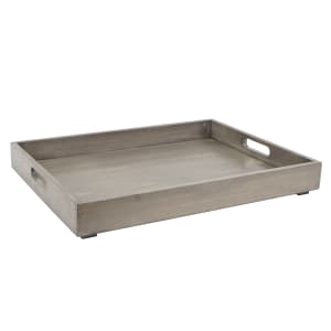 151-34752110 Rectangular Room Service Tray w/ Handles - 21 1/2" x 15 1/2", Pine Wood, Gray Wash