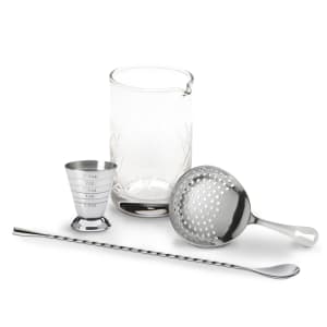 132-M37132 4-Piece Cocktail Mixing Set - Stainless