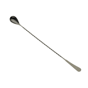 132-M37010BK 13 3/16" Japanese Bar Spoon w/ Machined End, Gun Metal Black