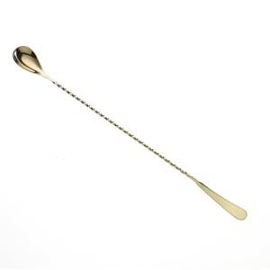 132-M37010GD 13 3/16" Japanese Bar Spoon w/ Machined End, Gold