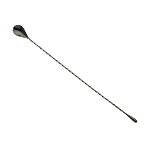 132-M37013BK 15 3/4" Bar Spoon w/ Weighted Teardrop End, Gun Metal Black