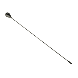132-M37014BK 19 5/8" Bar Spoon w/ Weighted Teardrop End, Gun Metal Black