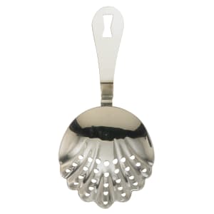 132-M37029 7" Scalloped Julep Strainer, Stainless