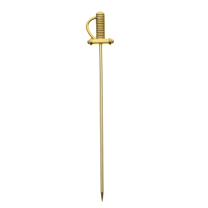 132-M37065GD 4 5/8" Cocktail Pick w/ Sword Top, Gold