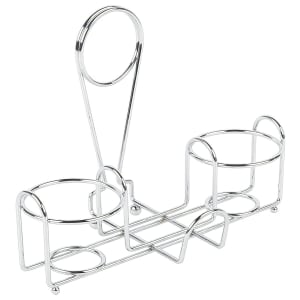 284-422735 2 Compartment Oval Condiment Caddy - Chrome