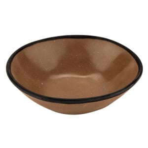 284-B180TP 16 oz Round Melamine Salad/Soup Bowl, Speckled Taupe w/ Black Trim