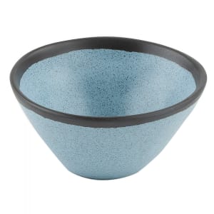 284-B80GBL 8 oz Round Melamine Salad/Soup Bowl, Speckled Grayish Blue w/ Black Trim