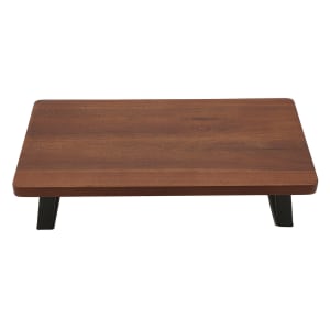 284-RISER3W Rectangular Display Riser w/ Foldable Legs - 13 4/5"L x 7 1/2"W x 3"H, Walnut Wood