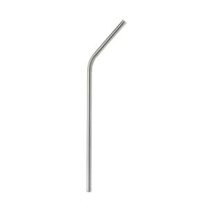 132-M37111 8 1/2" Curved Metal Straw - Stainless Steel, Mirror Finish