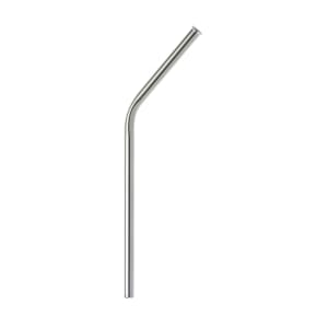 132-M37115 6 1/2" Curved Metal Straw - Stainless Steel, Mirror Finish