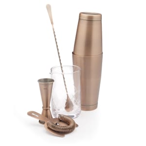 132-M37131ACP 5-Piece Cocktail Mixing Set - Antique Copper