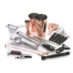 132-M37102CP 18-Piece Cocktail Mixing Set - Copper