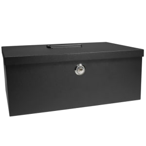 470-CB11792 Cash Box w/ Key Lock - (6) Compartment Tray, Steel, Black
