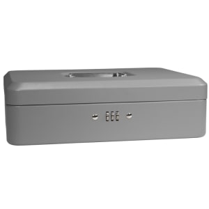 470-CB11788 Cash Box w/ Combination Lock - (5) Compartment Tray, Steel, Gray
