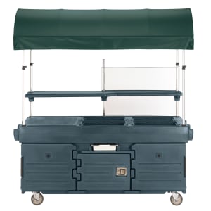 144-KVC854C426 85 1/8" CamKiosk® Food Cart w/ (4) Full Size Food Pan Capacity, Black/Granite Gray/Kentucky Green