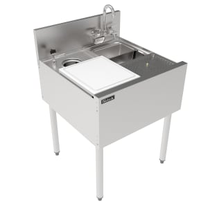 199-TSF24PSSBRT Commercial Prep Sink w/ 9 3/4"L x 10 1/2"W x 6"D Bowl, Standard Faucet