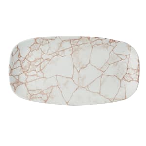 893-KTAMXO141 13 7/8" x 7 3/8" Oblong Studio Prints® Plate - Ceramic Kintsugi Coral 