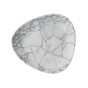 893-KTPGTR71 7" Triangular Studio Prints® Plate - Ceramic Kinstugi Pearl Gray