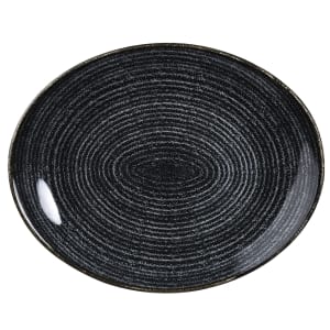 893-SPCBOP121 Oval Studio Prints® Coupe Plate - 12 1/2" x 10", Ceramic, Charcoal Black