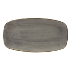 893-SPGSXO141 13 7/8" x 7 3/8" Oblong Stonecast® Plate - Ceramic Gray
