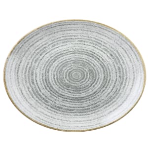 893-SPSGOP581 Oval Studio Prints® Coupe Plate - 10 5/8" x 9", Ceramic, Stone Gray