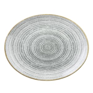 893-SPSGOP121 Oval Studio Prints® Coupe Plate - 12 1/2" x 10", Ceramic, Stone Gray
