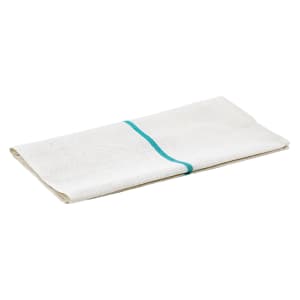 080-BTH2028G Herringbone Towel - 20" x 28", Cotton, White w/ Green Stripe