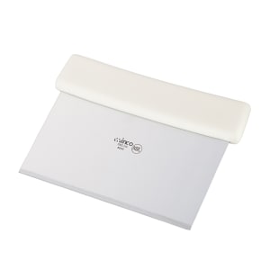 080-DSC2W Dough Cutter/Scraper w/ White Plastic Handle - 6" x 3", Stainless Steel