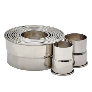 080-CST22 11 Piece Round Cookie Cutter Set w/ Storage Container, Stainless Steel, 2"H