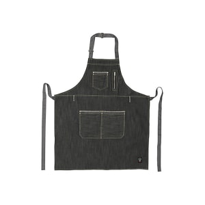 080-BADN3430 Full Length Bib Apron w/ (4) Pockets - 34 1/2" x 30 1/4", Poly/Cotton, Dark Wash Denim
