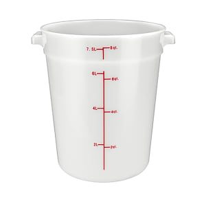 080-PPRC8W 8 qt Round Storage Container - Polypropylene, White
