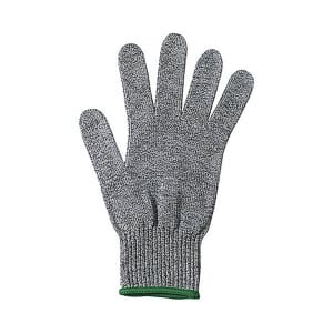 080-GCRAM Medium Cut Resistant Glove - Blended Material, Gray w/ Green Wrist Band