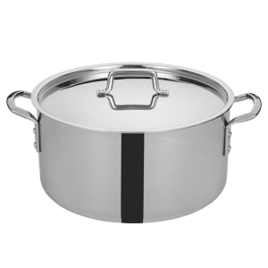 080-TGSP20 20 qt Stainless Steel Stock Pot w/ Cover - Induction Ready