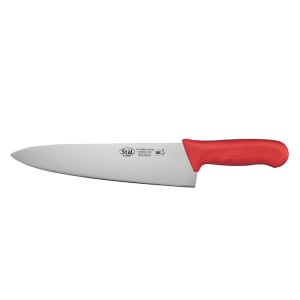080-KWP100R 10" Wide Cooks Knife w/ Red Polypropylene Handle