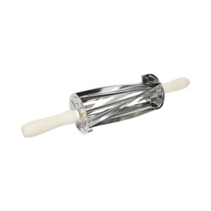 438-CRCCT038 Dough Cutter/Scraper w/ White Plastic Handles - 8 1/4" x 3 3/4", Stainless Steel