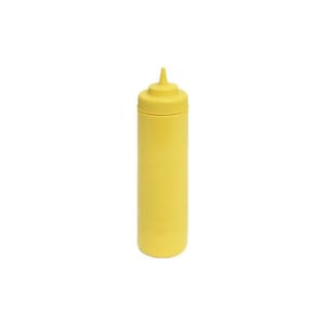 438-PLTHSB024YW 24 oz Wide Mouth Squeeze Bottle - Plastic, Yellow